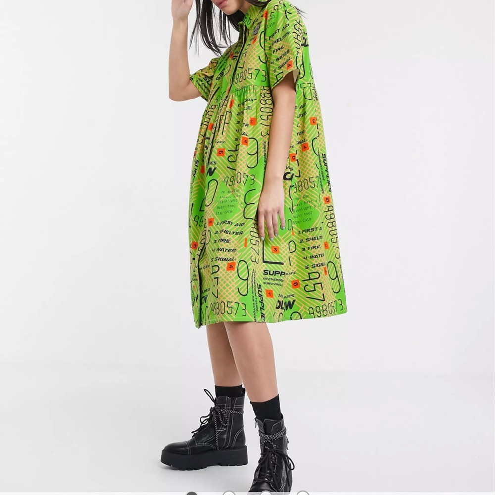 midi smock shirt dress